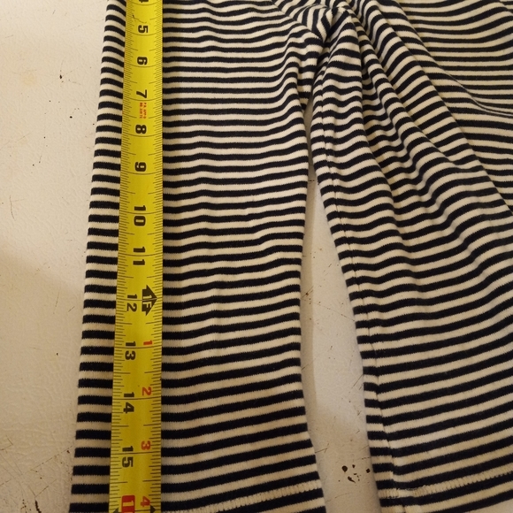 LAUREN Ralph Lauren Sweater Blouse Shirt Black White Strips PM/36 Petite - Picture 6 of 7